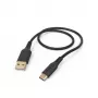 Hama Flexible USB kabelis USB 2.0 1.5 m USB A USB C melns