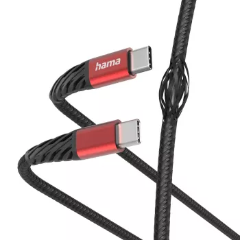 Hama Extreme USB kabelis USB 2.0 1.5 m USB C Melns, Sarkans