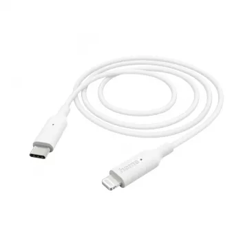 Hama uzlādes kabelis, USB-C - Lightning, 1 m, balts