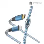 Hama Reflective kabelis 1.5 m Blue Lightning to USB C 3 A