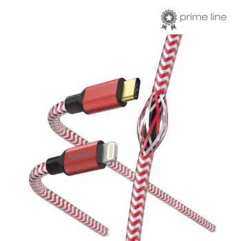 Hama atstarojošais kabelis 1,5 m, sarkans, Lightning - USB C, 3 A