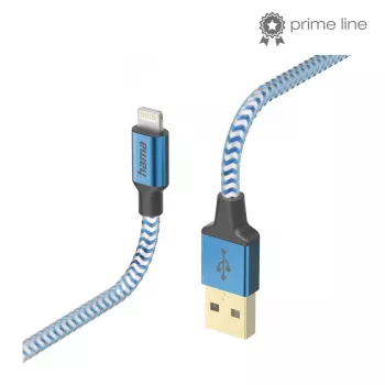 Kabelis Hama Reflective 1.5 m zils Lightning uz USB A 2.4 A
