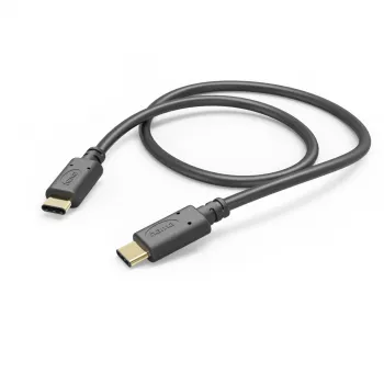Hama uzlādes kabelis, USB-C - USB-C, 1 m, melns