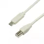 USB kabelis LogiLink CU0160 USB 2.0 1 m USB-C uz USB-B balts