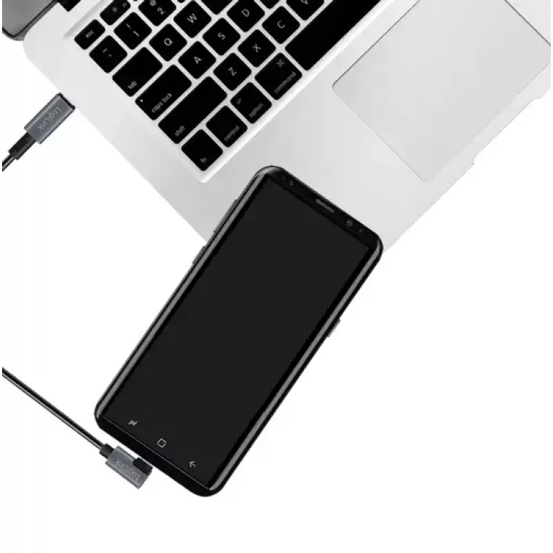 USB kabelis LogiLink CU0183 2m USB C melns sudrabains USB 2.0