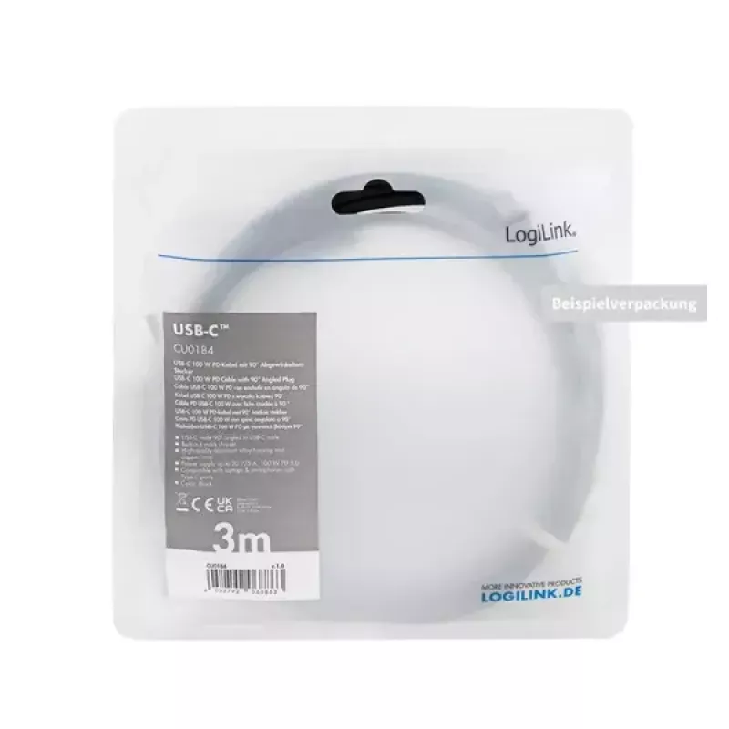 USB kabelis LogiLink CU0183 2m USB C melns sudrabains USB 2.0