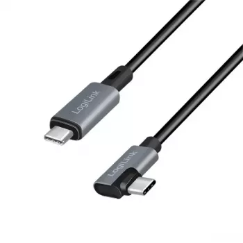 USB kabelis LogiLink CU0183 2m USB C melns sudrabains USB 2.0