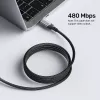 USB-C–USB-C kabelis Unitek C14110GY-2M USB 3.2 Gen 1, 2 m, 5 A, 240 W, melns