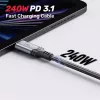 USB-C–USB-C kabelis Unitek C14110GY-2M USB 3.2 Gen 1, 2 m, 5 A, 240 W, melns