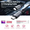 USB-C–USB-C kabelis Unitek C14110GY-2M USB 3.2 Gen 1, 2 m, 5 A, 240 W, melns