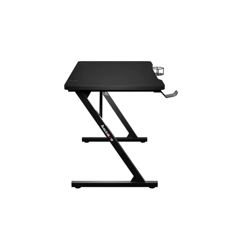 Taisns spēļu galds Huzaro Hero 1.8 Melns — MDF virsma 1000×600×700 mm, tērauda rāmis, krūzes turētājs