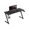 Ergonomisks spēļu galds huzaro Hero 3.3 Melns — taisna taisnstūra galvirsma 1400x600 mm, 740 mm augstums, 15 mm biezums