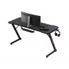 Ergonomisks spēļu galds huzaro Hero 3.3 Melns — taisna taisnstūra galvirsma 1400x600 mm, 740 mm augstums, 15 mm biezums