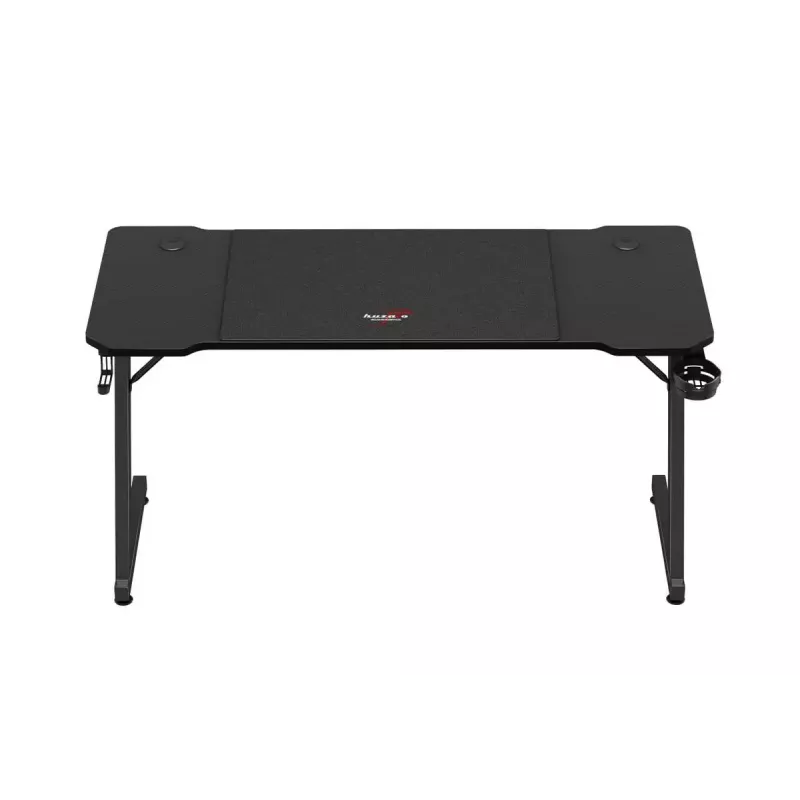 Ergonomisks spēļu galds huzaro Hero 3.3 Melns — taisna taisnstūra galvirsma 1400x600 mm, 740 mm augstums, 15 mm biezums