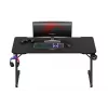 Ergonomisks spēļu galds huzaro Hero 3.3 Melns — taisna taisnstūra galvirsma 1400x600 mm, 740 mm augstums, 15 mm biezums