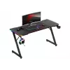 Spēļu galds huzaro Hero 3.3 RGB — melna taisna galda virsma 1400x600 mm, LED apgaismojums, krūzes turētājs, austiņu āķis