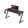 Spēļu galds huzaro Hero 3.3 RGB — melna taisna galda virsma 1400x600 mm, LED apgaismojums, krūzes turētājs, austiņu āķis