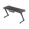 Spēļu galds huzaro Hero 3.3 RGB — melna taisna galda virsma 1400x600 mm, LED apgaismojums, krūzes turētājs, austiņu āķis