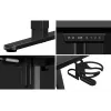Spēļu galds huzaro Hero 9.1 Melns — L formas MDF virsma, USB-C uzlāde, LED vadība, regulējams augstums 72–118 cm
