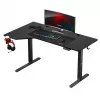 Spēļu galds huzaro Hero 9.1 Melns — L formas MDF virsma, USB-C uzlāde, LED vadība, regulējams augstums 72–118 cm