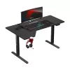 Spēļu galds huzaro Hero 9.1 Melns — L formas MDF virsma, USB-C uzlāde, LED vadība, regulējams augstums 72–118 cm
