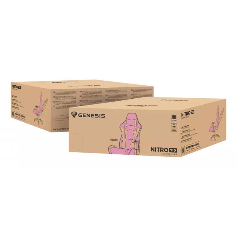 PC spēļu krēsls GENESIS Nitro 710 ar gaisa spilvena sēdekli Balts 150 kg