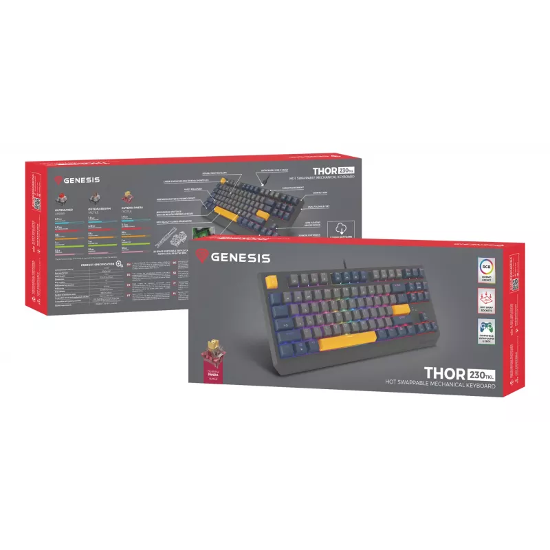 GENESIS Thor 230 TKL tastatūra Gaming USB QWERTY angļu zila