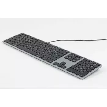 Tastatūra Matias FK318LB-UK RGB fona apgaismojums Mac Space Gray — bez ciparu bloka, UK izkārtojums