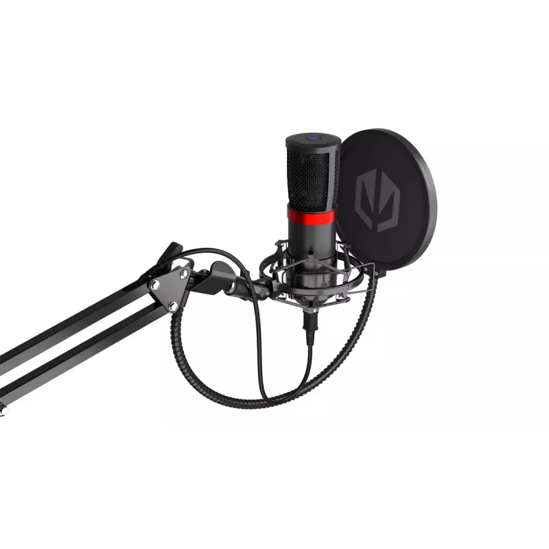PC mikrofons ENDORFY Solum Streaming, vadu USB-C kardioīds, 48 kHz/16 bitu, 18–21000 Hz, galda stiprinājums, trieciena stiprinājums un pop filtrs