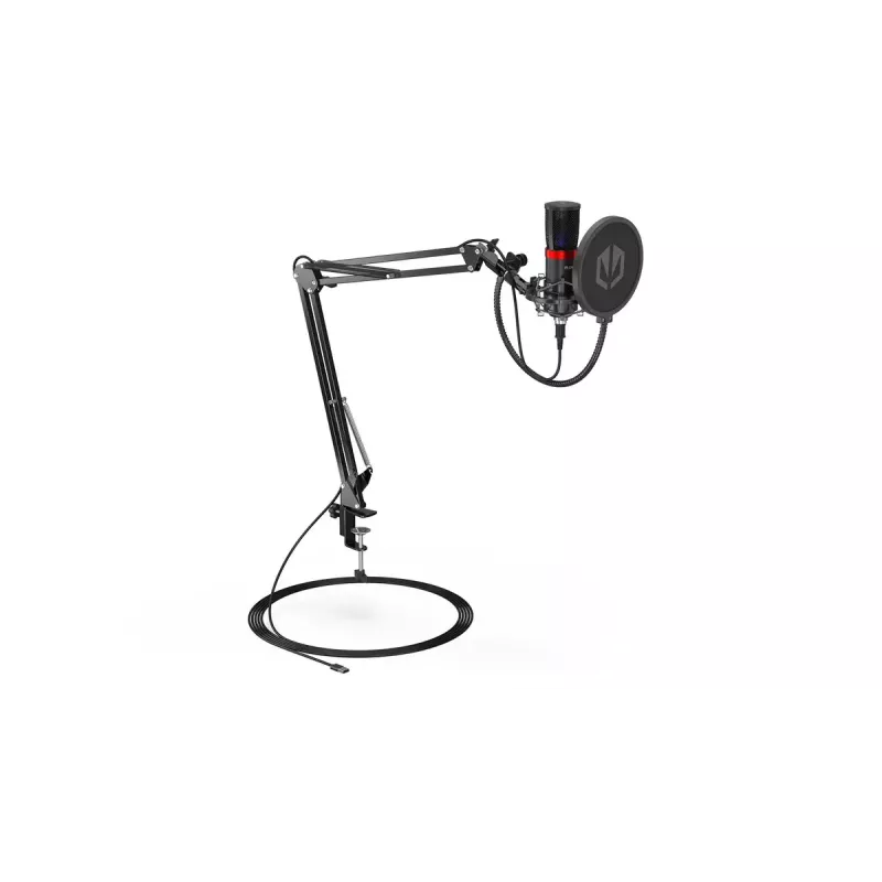 PC mikrofons ENDORFY Solum Streaming, vadu USB-C kardioīds, 48 kHz/16 bitu, 18–21000 Hz, galda stiprinājums, trieciena stiprinājums un pop filtrs