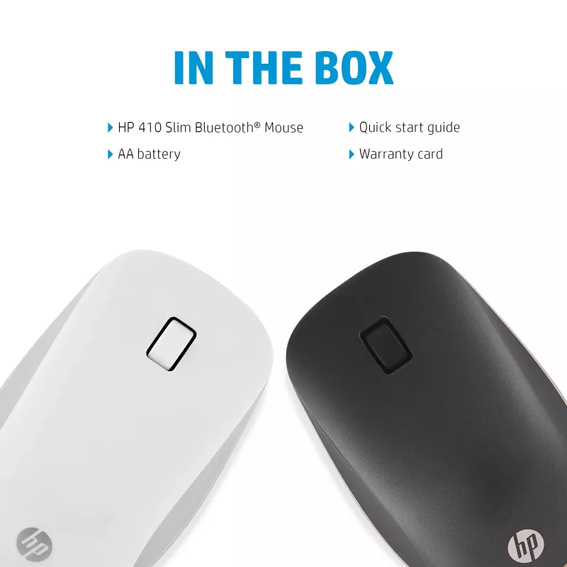 HP 410 plāns Silver Bluetooth pele, piemērota abām rokām, Bluetooth, 2000 DPI, sudraba