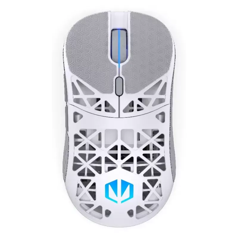 Bezvadu spēļu pele ENDORFY LIV Onyx balta — Bluetooth/2,4 GHz, 12000 DPI, piemērota abām rokām, aRGB apgaismojums, 6 pogas, USB-A/USB-C kabelis