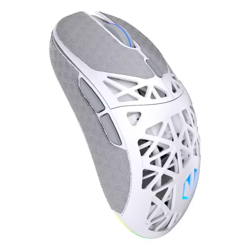 Bezvadu spēļu pele ENDORFY LIV Onyx balta — Bluetooth/2,4 GHz, 12000 DPI, piemērota abām rokām, aRGB apgaismojums, 6 pogas, USB-A/USB-C kabelis