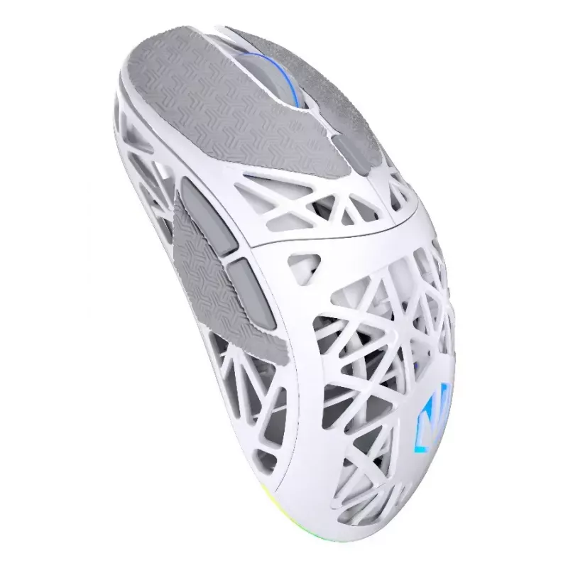 Bezvadu spēļu pele ENDORFY LIV Onyx balta — Bluetooth/2,4 GHz, 12000 DPI, piemērota abām rokām, aRGB apgaismojums, 6 pogas, USB-A/USB-C kabelis