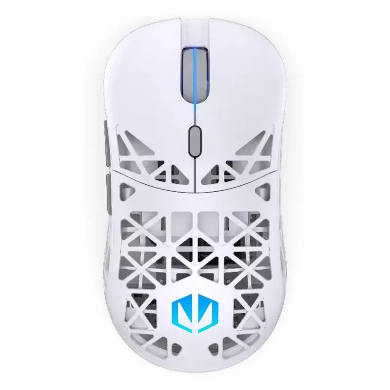Bezvadu spēļu pele ENDORFY LIV Onyx balta — Bluetooth/2,4 GHz, 12000 DPI, piemērota abām rokām, aRGB apgaismojums, 6 pogas, USB-A/USB-C kabelis