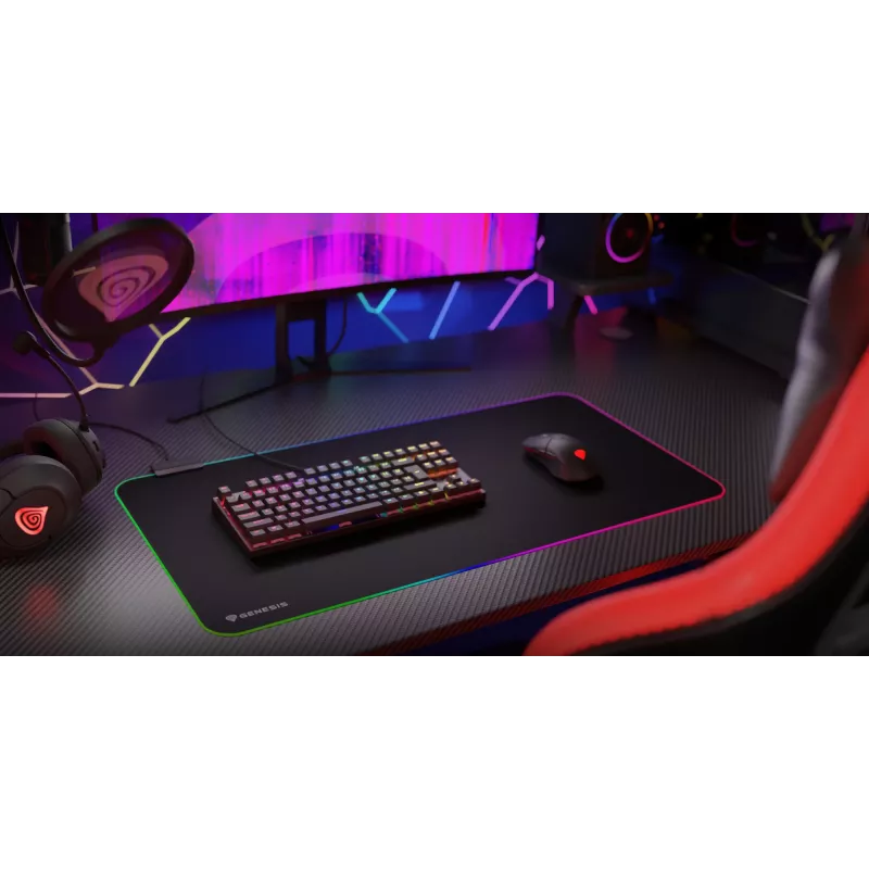 GENESIS Boron 500 XXL RGB spēļu peļu paliktnis Melns