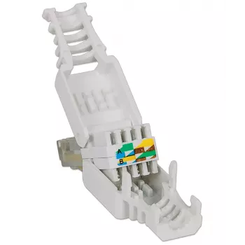 Intellinet RJ45 modulārais spraudnis, bezinstrumentu savienotājs, Cat5/5e/6, 22-26 AWG viendzīslu un daudzdzīslu UTP kabeļiem