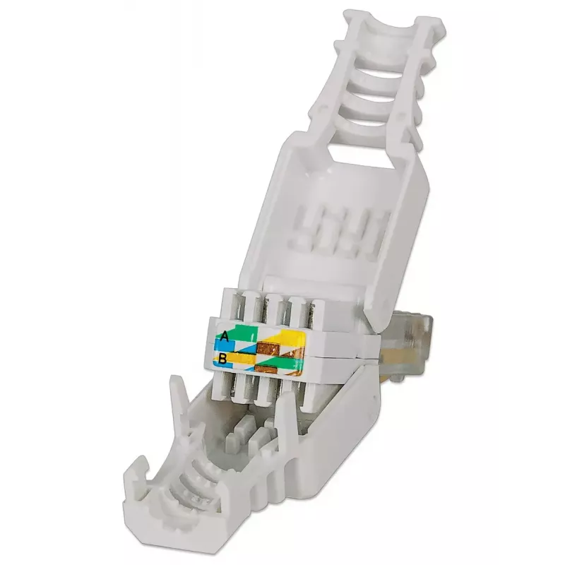 Intellinet RJ45 modulārais spraudnis, bezinstrumentu savienotājs, Cat5/5e/6, 22-26 AWG viendzīslu un daudzdzīslu UTP kabeļiem