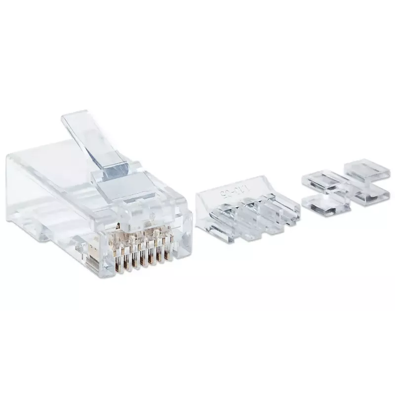 Intellinet RJ45 moduļu spraudņi, Cat6A, UTP, 2-zaru, vītajam vadam, 15 µ apzeltīti kontakti, 80 gab.