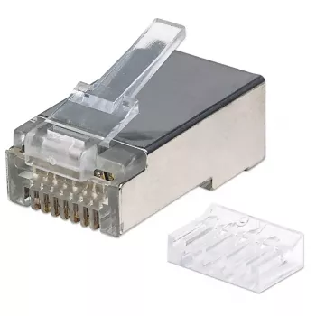 Intellinet RJ45 Modular Plugs Pro Line, Cat6, STP, 3-zaru, cietiem un vijumvadiem, 50 µ zelta pārklājuma kontakti, 90 gab. iepakojumā