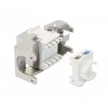 Intellinet Cat8.1 40G ekranētais bezinstrumentu Keystone savienotājs RJ-45 sudraba krāsā