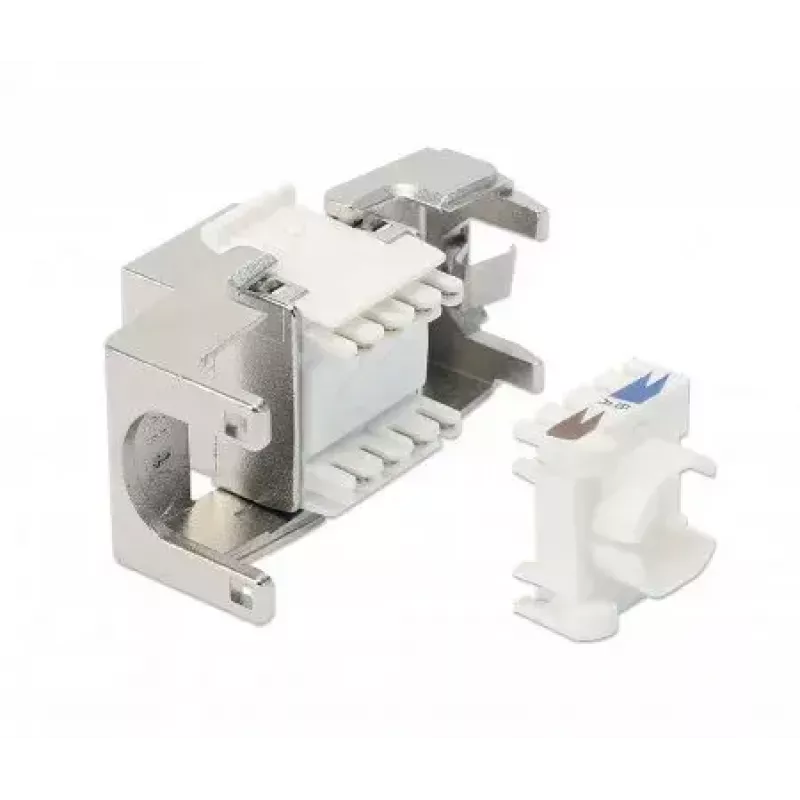 Intellinet Cat8.1 40G ekranētais bezinstrumentu Keystone savienotājs RJ-45 sudraba krāsā