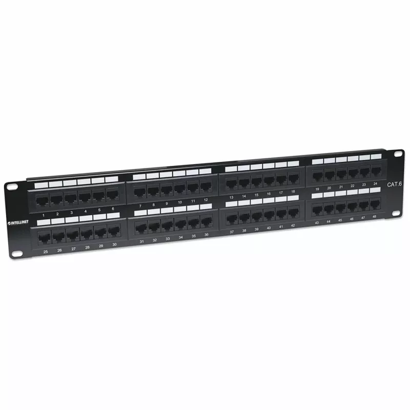 Intellinet ielāpu panelis, Cat6, UTP, 48 portu, 2U, melns