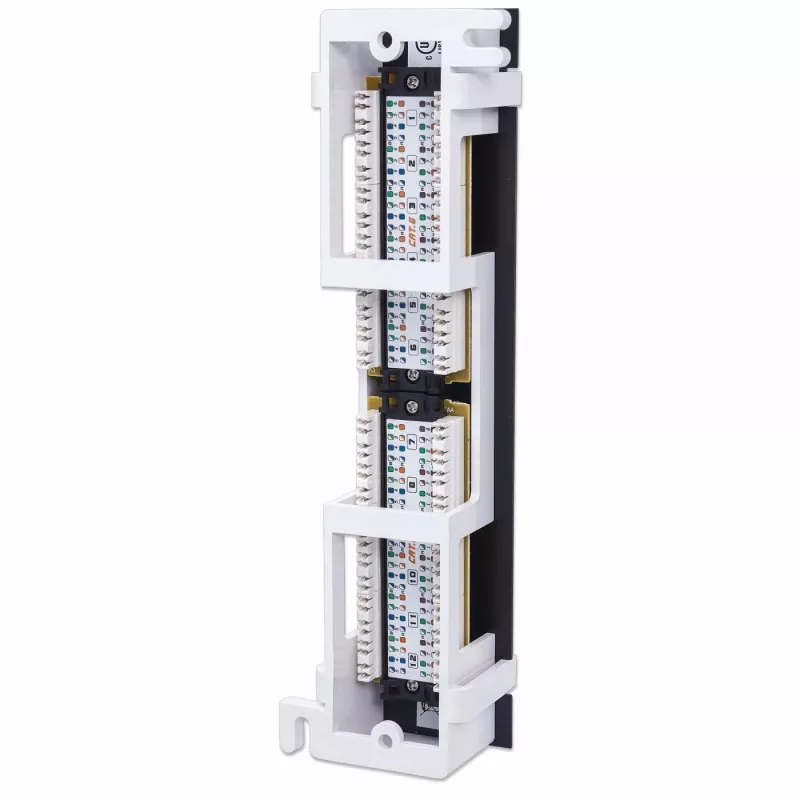 Intellinet ielāpu panelis, Cat6, pie sienas stiprināms, UTP, 12 porti, melns
