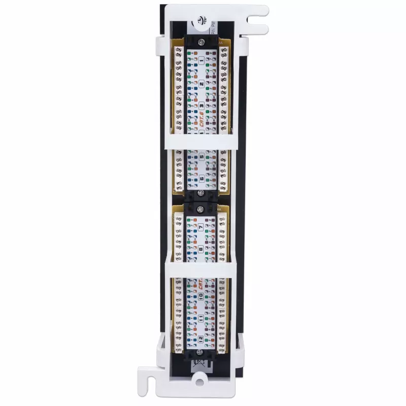 Intellinet ielāpu panelis, Cat6, pie sienas stiprināms, UTP, 12 porti, melns