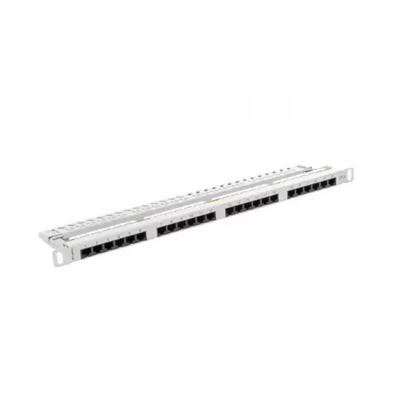 Patch panel LANBERG PPU6-0024-S, 24 pieslēgvietu Cat6, metāla, 0,5U, 440×22,3×99 mm