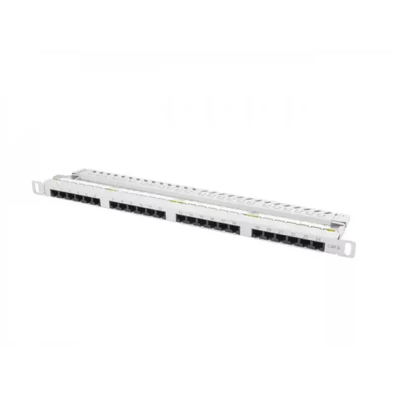Patch panel LANBERG PPU6-0024-S, 24 pieslēgvietu Cat6, metāla, 0,5U, 440×22,3×99 mm