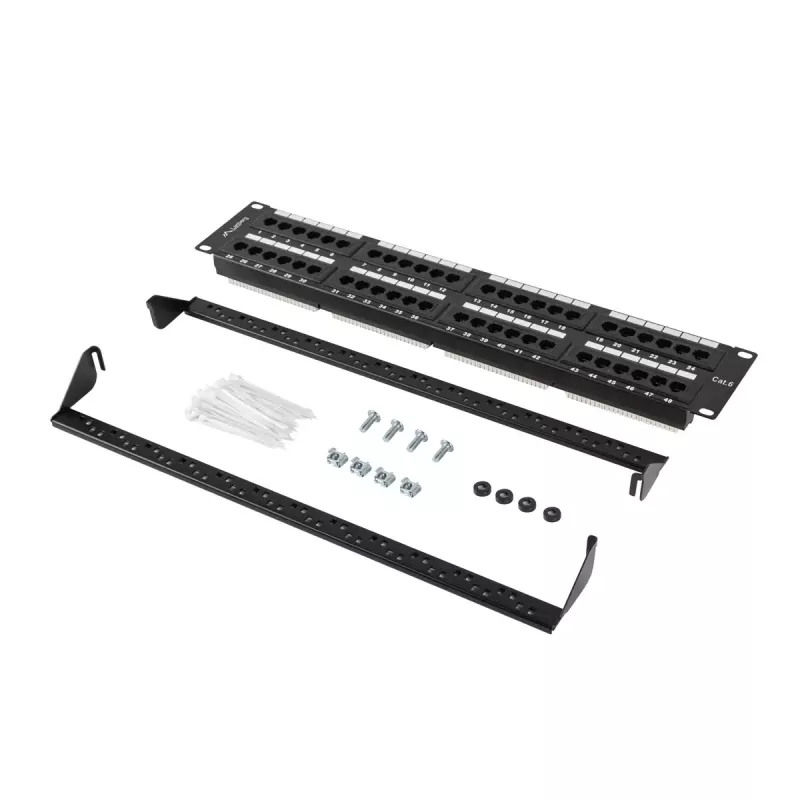 Plaukta piederums Lanberg PPU6-2048-B 19 collas 2U 48 porti
