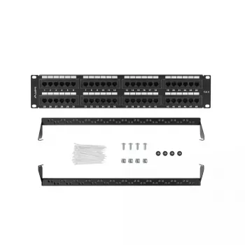 Plaukta piederums Lanberg PPU6-2048-B 19 collas 2U 48 porti