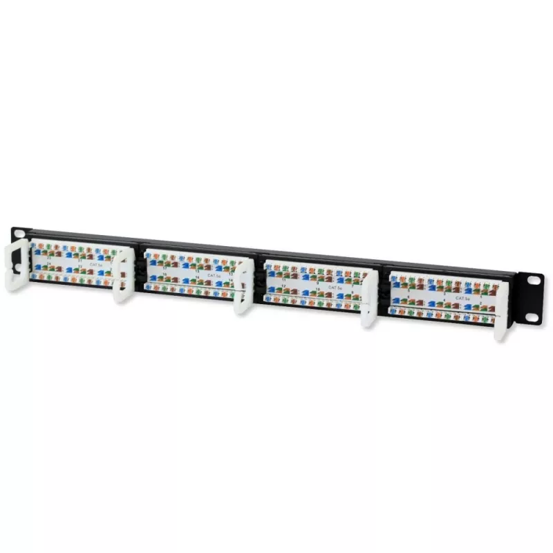 Techly Patch Panel UTP 24 Porti RJ45 Cat.5E I-PP 24-RU-C5ET, IEEE 802.3, IEEE 802.3ab, IEEE 802.3u, 10/100/1000Base-T(X), Fast Ethernet, Gigabit Ethernet, 1000 Mbit/s, RJ-45, Zelts